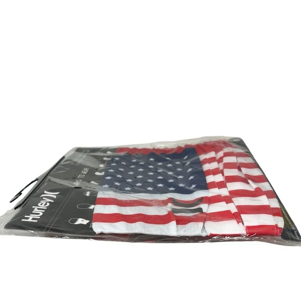 Hurley Neck Gaiter Face Mask Mens American Flag Bandana Headband Activewear